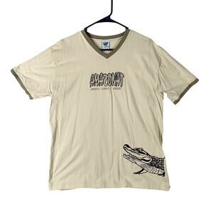 Vintage Amazonat Amazon Jungle Lodge Resort Brazil Gator T Shirt Mens Large